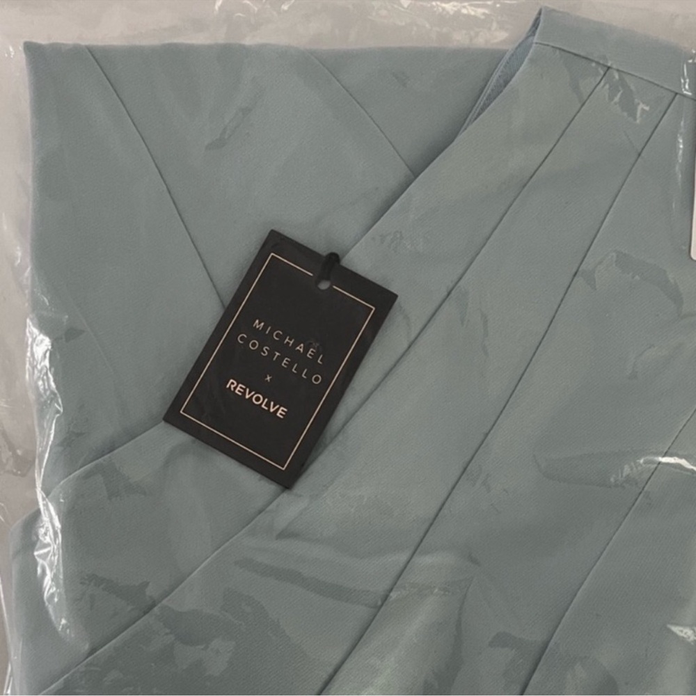 NWT Michael Costello X Revolve Mini Dress Sz S - Ice Blue - Picture 4 of 7